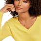 Charter Club Women's Cashmere Oversized V Neck Sweater Yellow Size X-Small