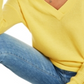 Charter Club Women's Cashmere Oversized V Neck Sweater Yellow Size X-Small