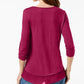 Style & Co Women's Chiffon-Hem Top Pink Size X-Small