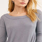 Free People Women's Long Sleeve Scoop Neck Top Gray Size Small