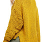 Free People Women's Textu Long Sleeve V Neck Sweater Yellow Size M