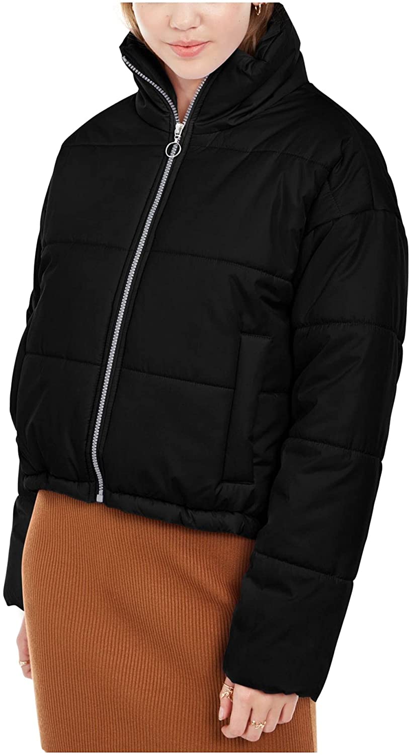 Celebrity Pink Women's Cropped Puffer Coat Black Size 3X