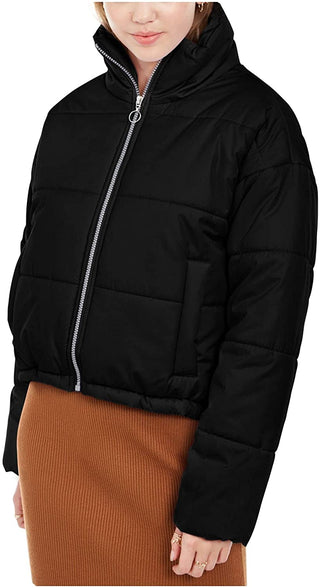 Celebrity Pink Women's Cropped Puffer Coat Black Size 3X