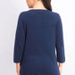 Karen Scott Women's Ribbed 3/4 Sleeve SweaterBlue Size XX-Large