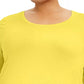JM Collection Women's Scoop Neck Top Yellow Size X-Large