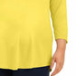 JM Collection Women's Scoop Neck Top Yellow Size X-Large