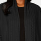 Karen Scott Women's Pointelle Collar Cardigan Black Size Pettite Small