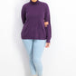 Karen Scott Women's Luxsoft Turtleneck Sweater Purple Size Pettite Large