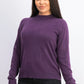 Karen Scott Women's Zip Back Mock Neck Sweater Purple Size Small