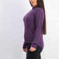Karen Scott Women's Zip Back Mock Neck Sweater Purple Size Small
