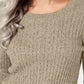 Karen Scott Women's Cotton Cable Knit Sweater Beige  Size Petite Small