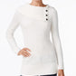 Style & Co Women's Envelope Neck Sweater White Size Pettite Petite