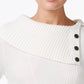 Style & Co Women's Envelope Neck Sweater White Size Pettite Petite