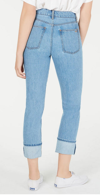 OAT Women's Cuffed Straight Leg Jeans Blue Size 27