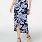 JM Collection Women's Printed Faux-Wrap Maxi Skirt Black Size Large