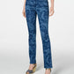 Charter Club Women's Paisley-Print Straight-Leg Jeans Blue Size 18