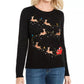 Karen Scott Women's Embroidered Reindeer Sweater Black Size Large