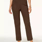 Alfred Women's Dunner Classics Allure Pull-On Slim-Leg Pants Brown Size 16