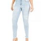INC International Concepts Women's Curvy Rip & Repair Skinny Jeans Blue Size 6
