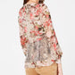 INC International Concepts Women's Petite Printed Peplum Wrap Blouse Gold Size -Petite L