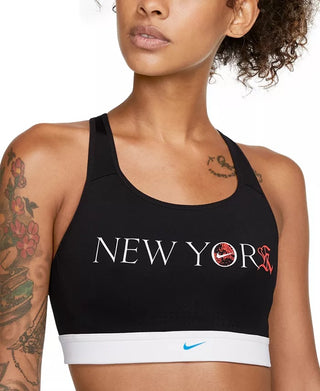 Nike Women's Impact Dri-FIT NYC Marathon Strappy High-Impact Sports Bra Charcoal Size Medium