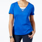 Karen Scott Women's Lace Up Layered Look Top Blue Size S
