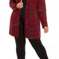 Alfani Women's Plus Size Sequin Swirl Cardigan Sweater Red Size 0X