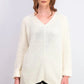 Charter Club Women's Cotton Textured V-Neck Sweater White Size X-Small