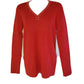 DKNY Women's Metallic-Threaded Embellished Sweater Red Size Small