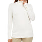 JM Collection Women's Embellished-Sleeve V-Neck Sweater White Size XXL