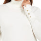 JM Collection Women's Embellished-Sleeve V-Neck Sweater White Size XXL