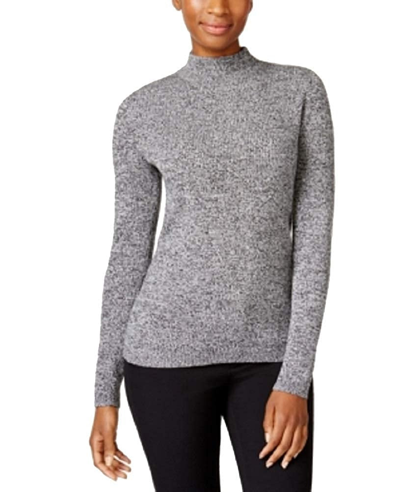 Karen Scott Women's Petite Cotton Ribbed Marled Sweater White Size Pettite Small