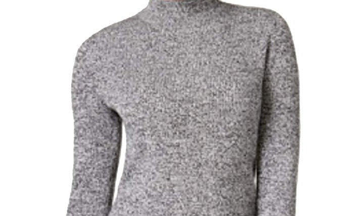 Karen Scott Women's Petite Cotton Ribbed Marled Sweater White Size Pettite Small