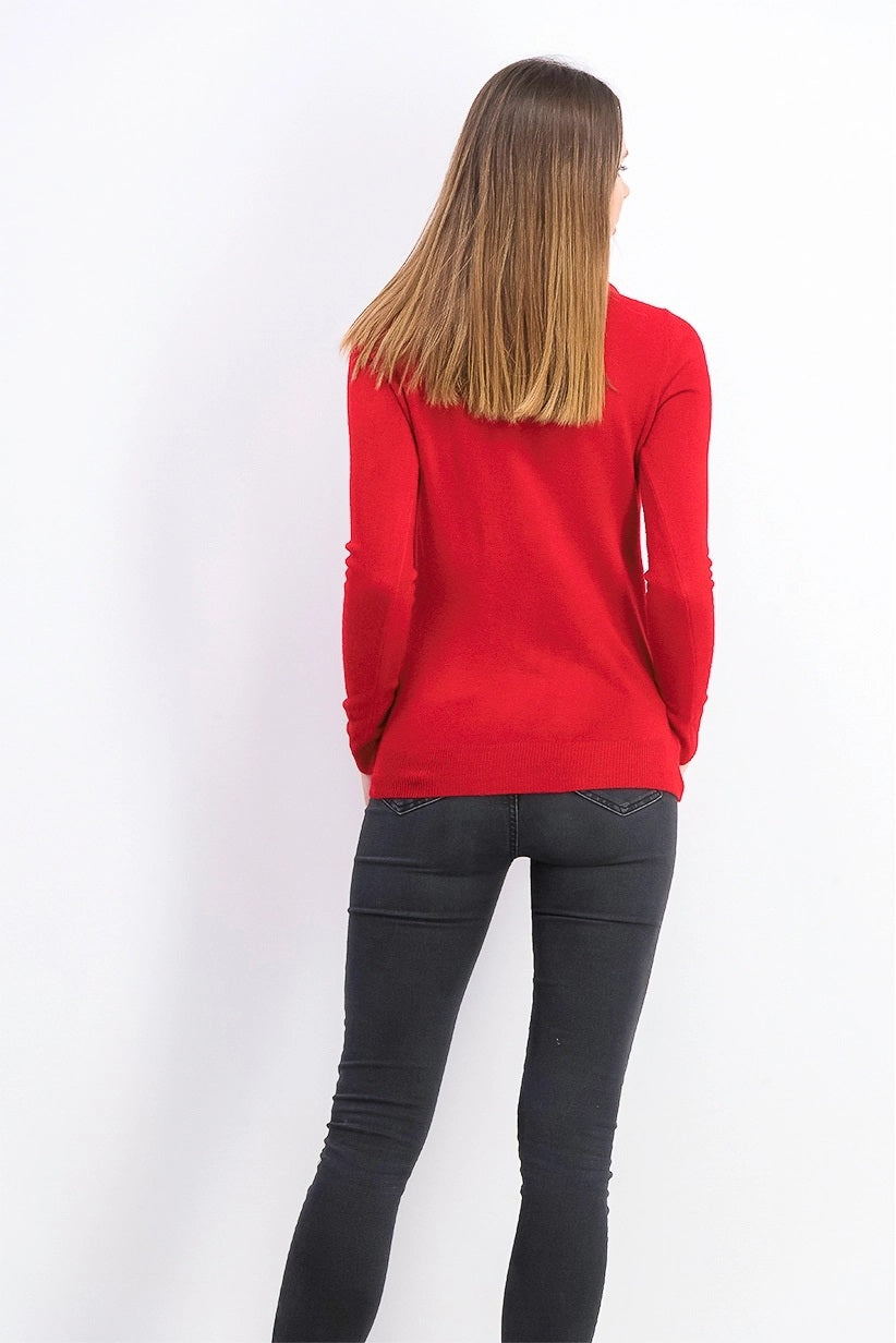 Karen Scott Women's Petite Button-Shoulder Sweater Red Size Medium