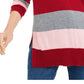 Maison Jules Women's Color Block Long Sleeve Jewel Neck Sweater Size Red Size S