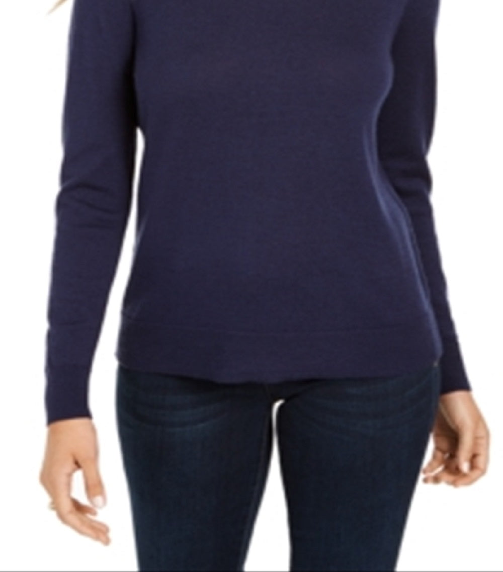 Charter Club Women's Merino Wool Turtleneck Blue Size X-Small