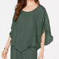 JM Collection Women's Gauze Cape Gauze Top Green Size Small