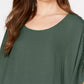 JM Collection Women's Gauze Cape Gauze Top Green Size Small