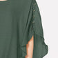 JM Collection Women's Gauze Cape Gauze Top Green Size Small