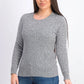 Karen Scott Women's Petite Marled Cotton Cable-Knit Sweater Gray Size PS