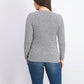 Karen Scott Women's Petite Marled Cotton Cable-Knit Sweater Gray Size PS
