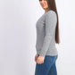 Karen Scott Women's Petite Marled Cotton Cable-Knit Sweater Gray Size PS