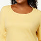 Karen Scott Women's Scoop-Neck Top Yellow Size X-Large
