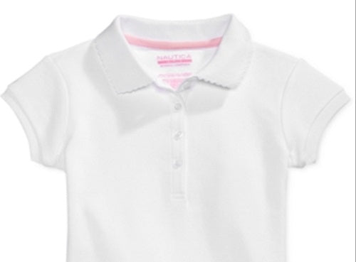 Nautica Girl's Interlock Polo Shirt White Size Medium