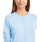 Karen Scott Women's Bead-Button Cardigan Blue  Size Medium