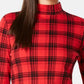Charter Club Women's Cotton Plaid Top Red Size XX-Large