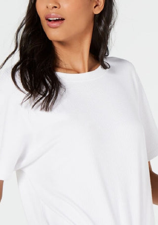 Ideology Women's Tie-Hem Top White  Size X-Large