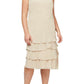 SL Fashions Women's 2-Pc. Open-Front Jacket & Tiered Fit & Flare Dress Beige Size 12