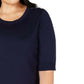 Charter Club Women's Button-Shoulder Sweater Navy  Size Small