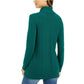 Charter Club Women's Cotton Open-Front Cardigan Green Size Small